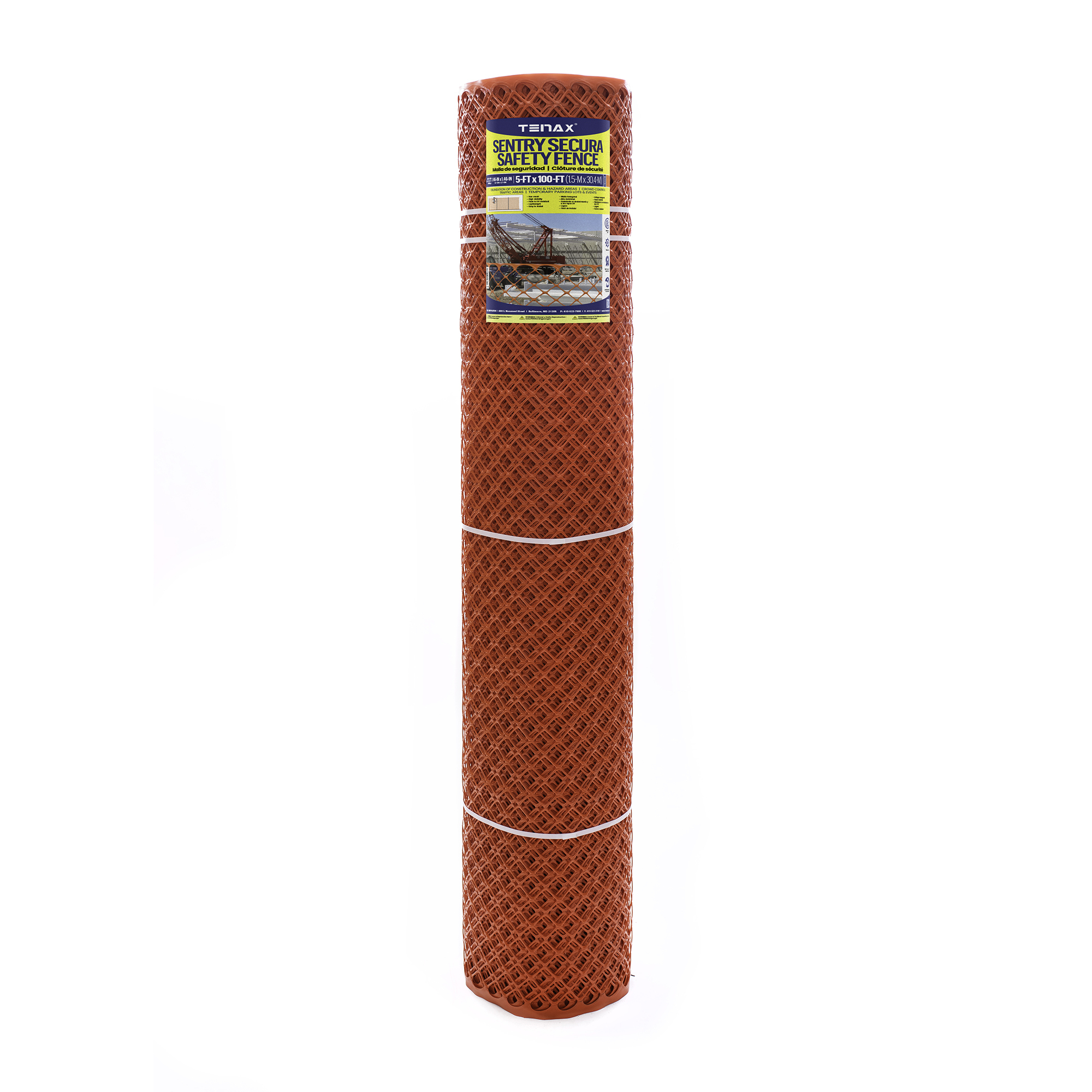 Tenax Sentry Secura Diamond Safety Fence — 5ft. x 100ft., Orange, High-Density Polyethylene, Model# 2A120155